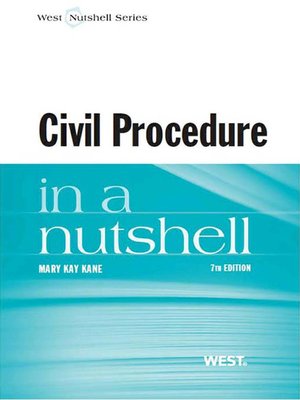 cover image of Civil Procedure in a Nutshell, 7th